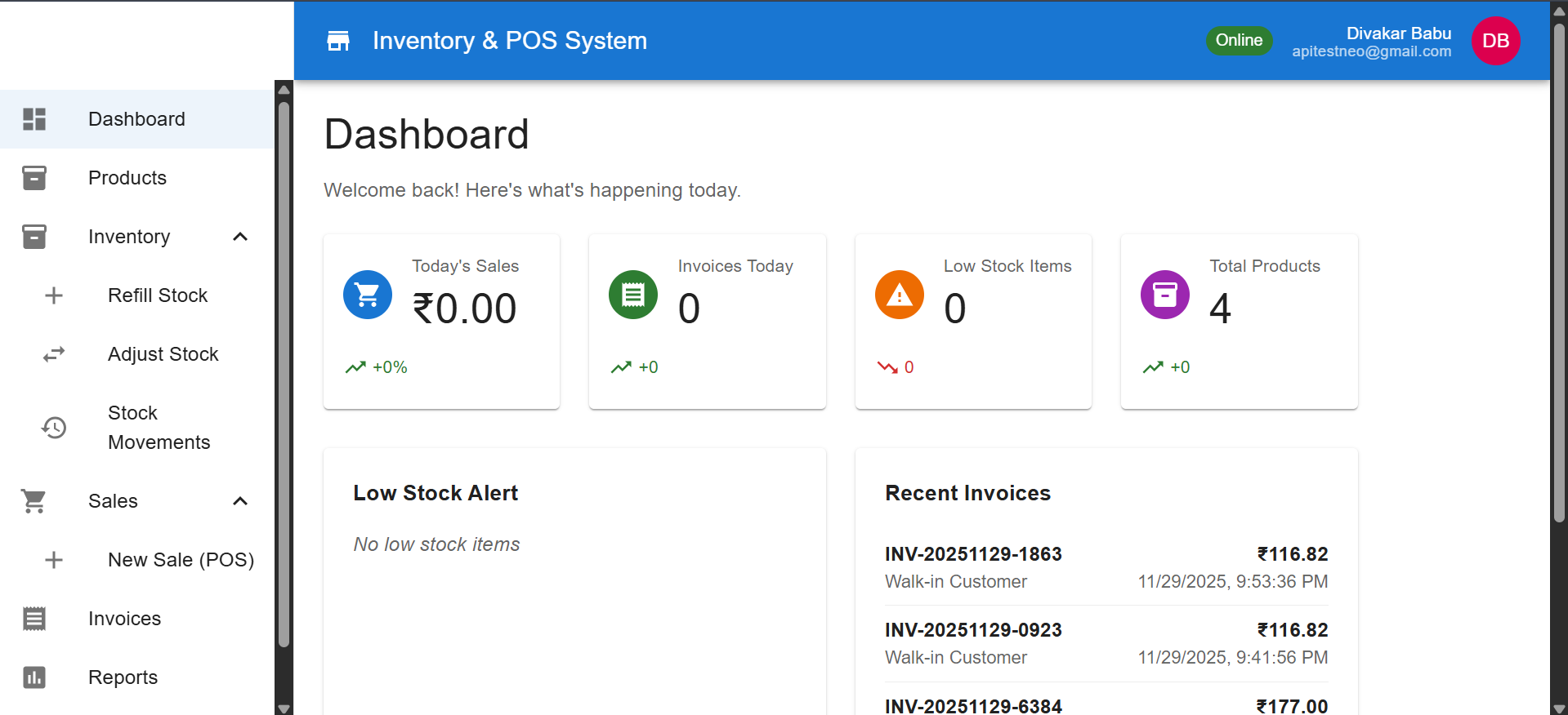 Point of Sale Interface - Product Selection and Checkout