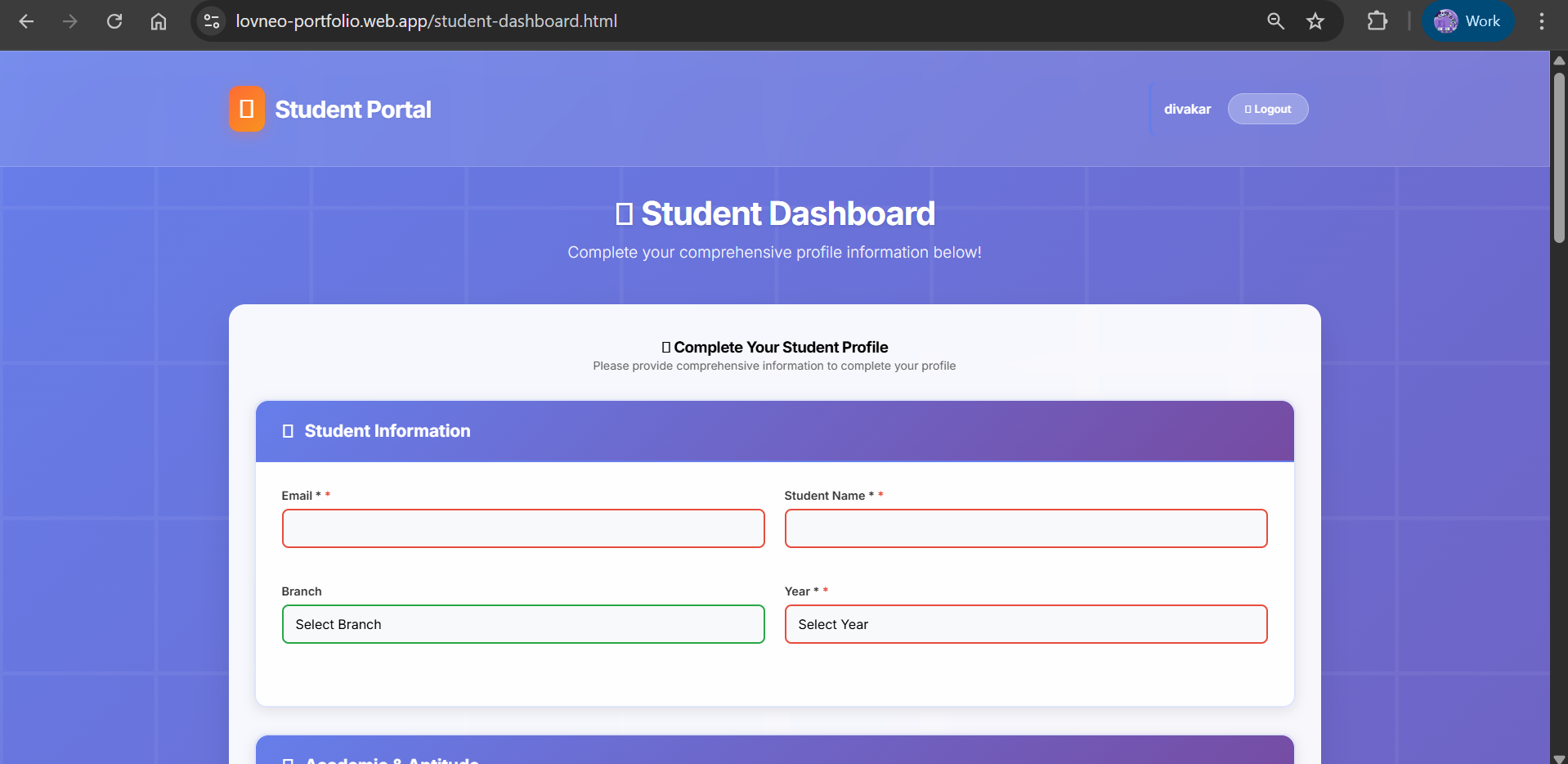 Student Portal Admin Panel
